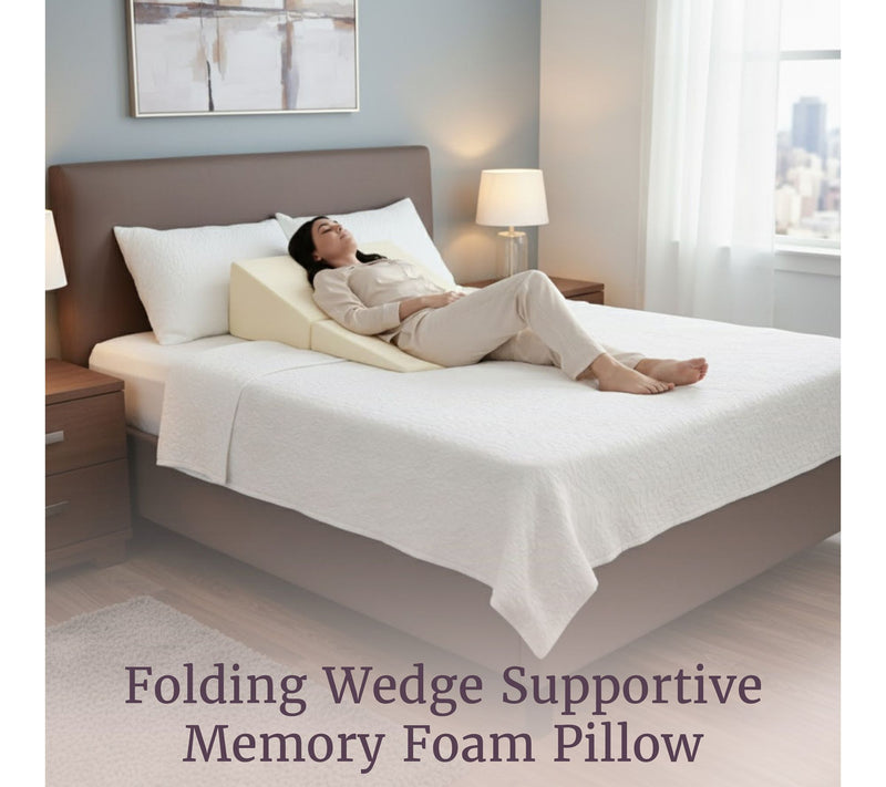 Lavish Home Folding Wedge Pillow-Supportive Memory Foam Pillow — View 2