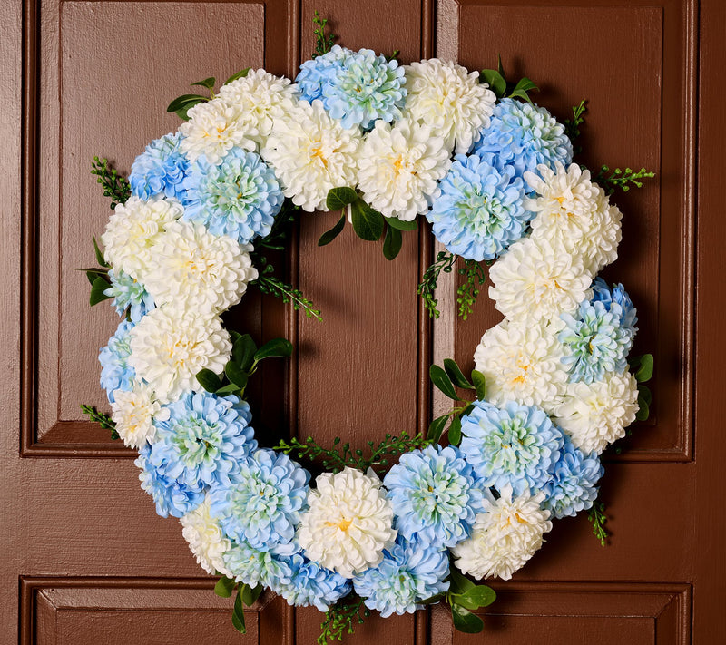 "As Is" 24" Decorative Faux Floral Zinnia Wreath by Kim Gravel — View 6