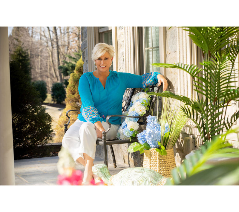 "As Is" Indoor/ Outdoor Faux Hydrangea Bouquet Urn Filler by Kim — View 4