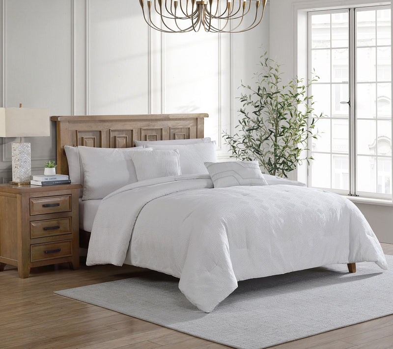 Tahari Home Blanca 5-Pc Jacquard Geometric Comforter Set, King — View 2