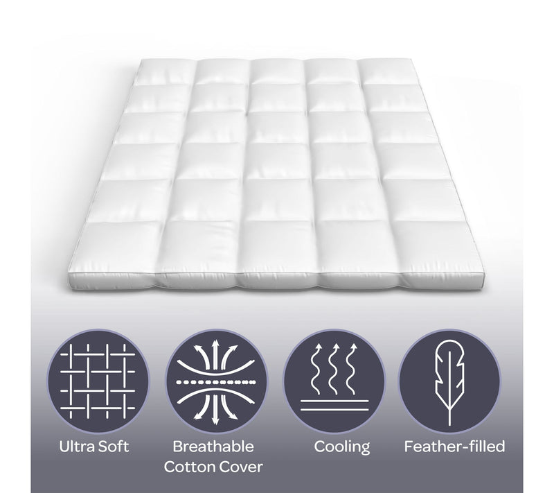 Lavish Home Down 2" Gusset Full Mattress Topper — View 2