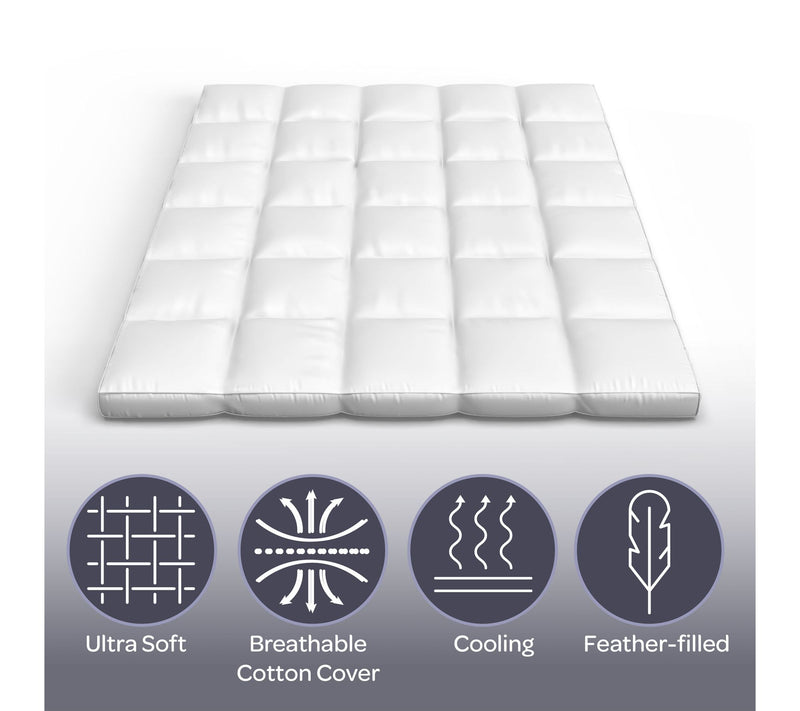 Lavish Home Down Mattress Topper 2" 100% Duck Feather Gusset — View 2