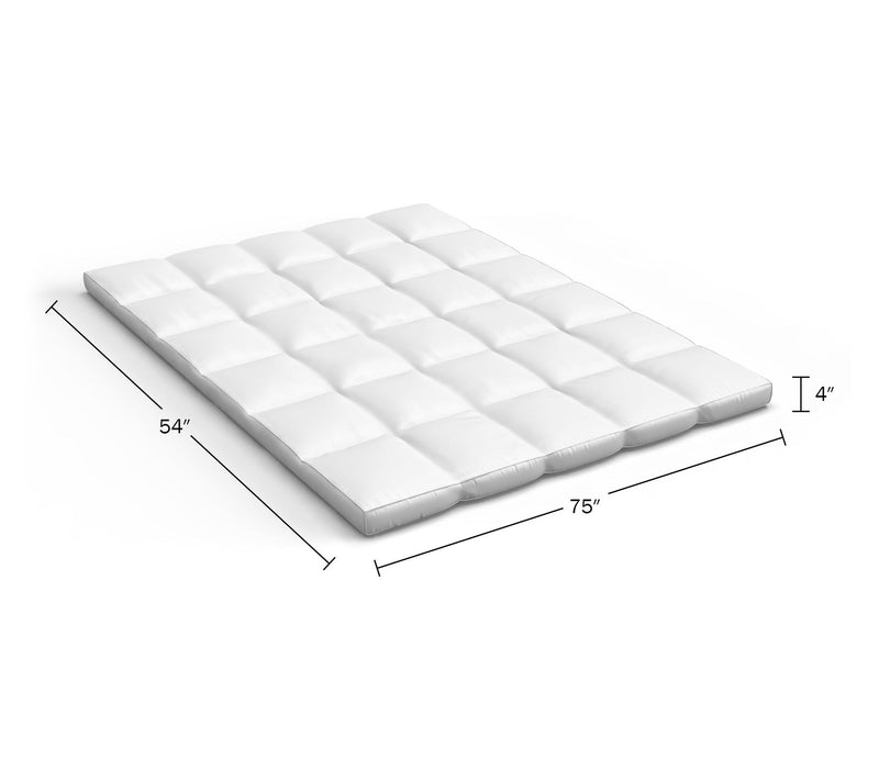 Lavish Home Down Topper Full 4" 100% Duck Feather Gusset Bed — View 7