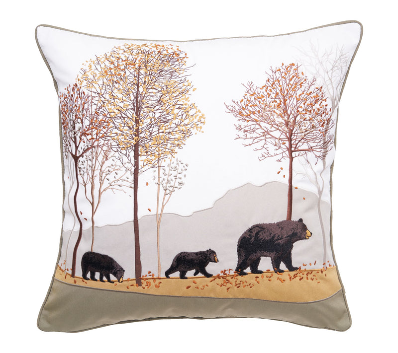 Woodland Bear Indoor/Outdoor Pillow by Valerie — Main view