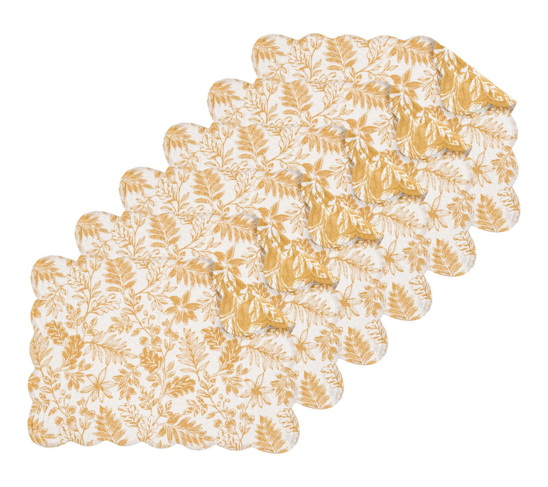 Everview Gold Cotton Set of 6 Cloth Placemats by Valerie — View 2