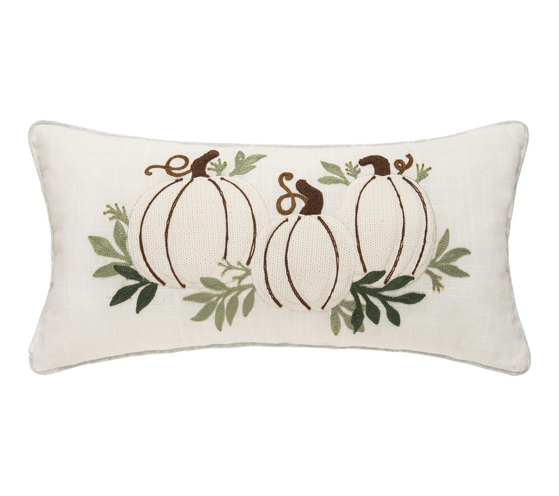 White Pumpkin Trio Pillow  by Valerie — Main view