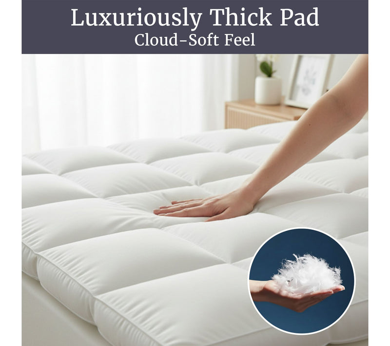 Lavish Home Down Topper Twin 4" 100% Duck Feather Gusset Bed — View 6