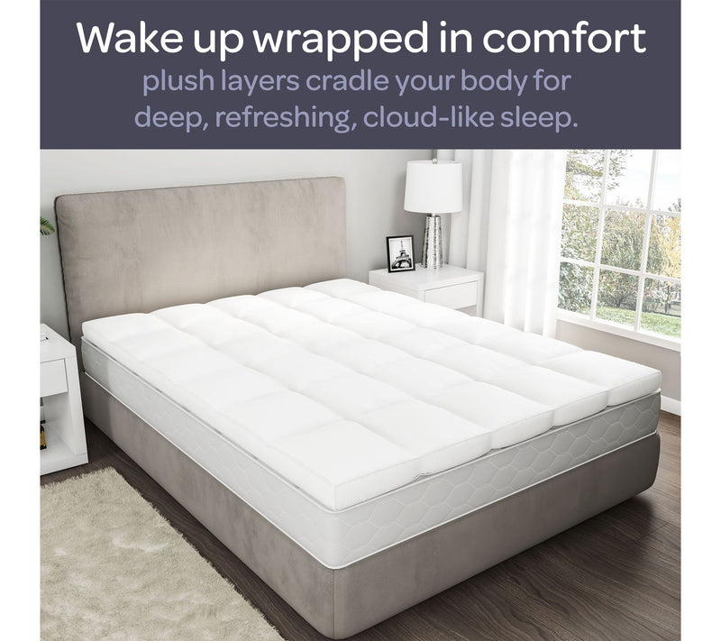 Lavish Home Down Topper Twin 4" 100% Duck Feather Gusset Bed — View 5