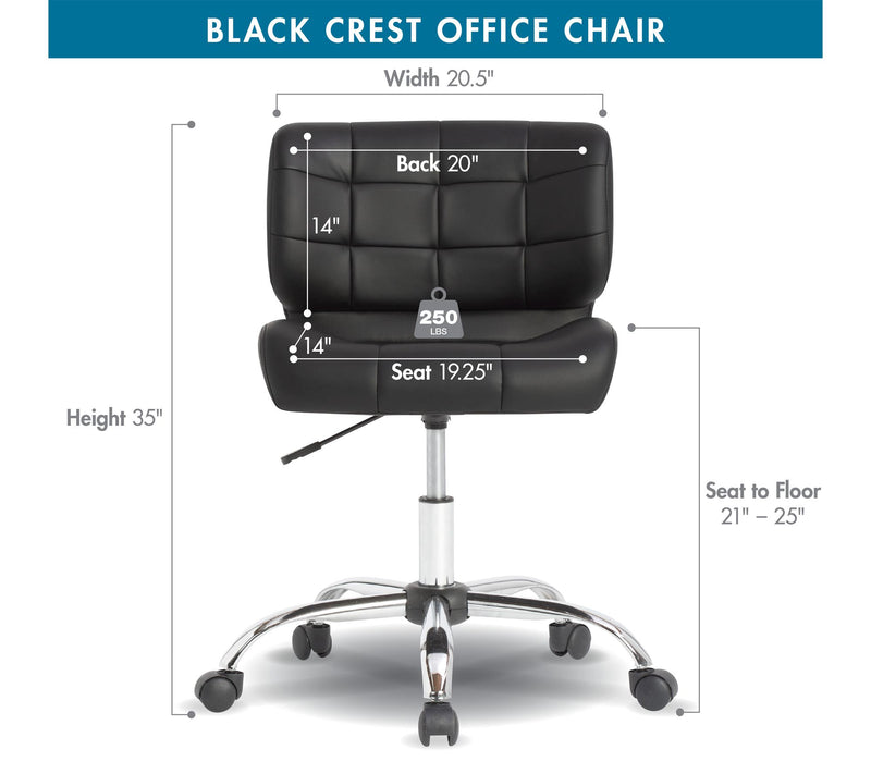 Calico Designs Black Crest Office Task Chair — View 2