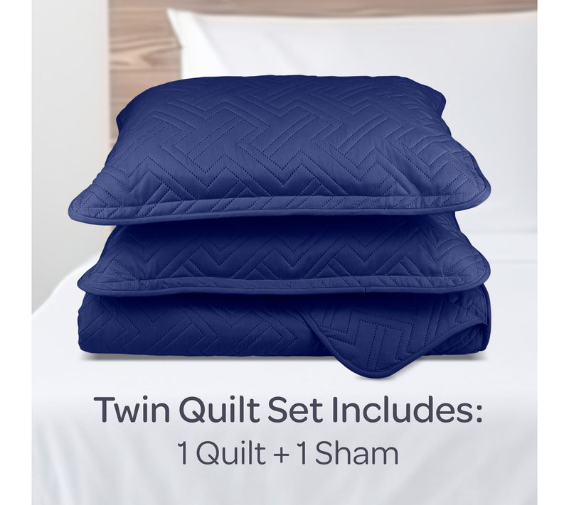 Lavish Home 3-Piece Twin Lightweight Quilt Bedding Set — View 3