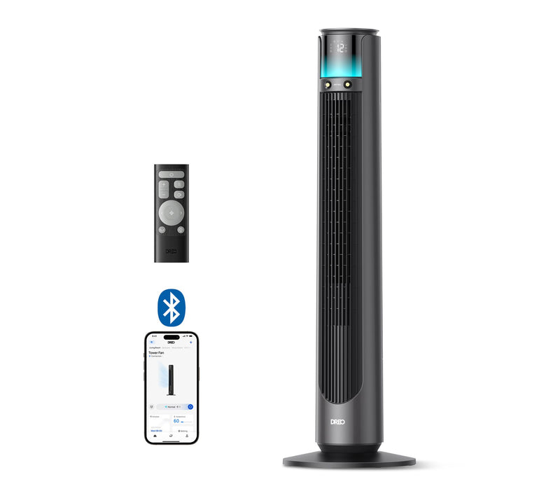 DREO 42 in. 12 Speeds Smart Outdoor Misting Tower Fan in Grey — Main view