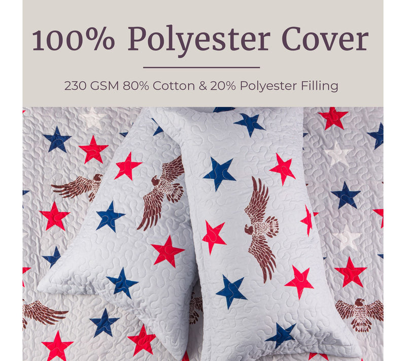 Lavish Home 3-Piece King Quilt Set Patriotic Star Pattern — View 2