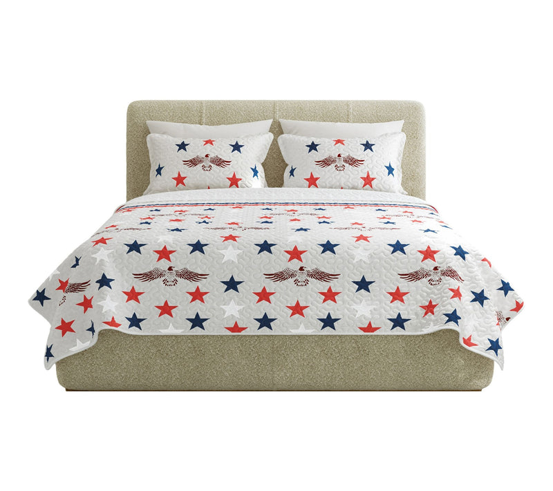 Lavish Home 3-Piece King Quilt Set Patriotic Star Pattern — View 10