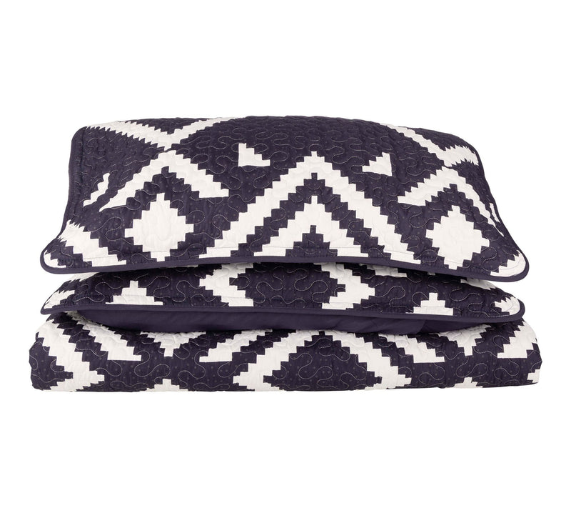 Lavish Home 3-Piece King Quilt Bedding Set Geometric Pattern — View 6