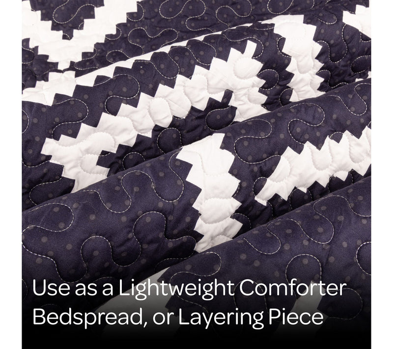 Lavish Home 3-Piece King Quilt Bedding Set Geometric Pattern — View 4