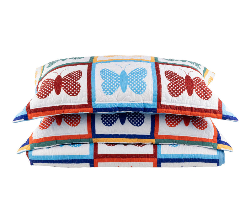 Lavish Home 3-Piece King Quilt Bedding Set Colorful Butterfly — View 5