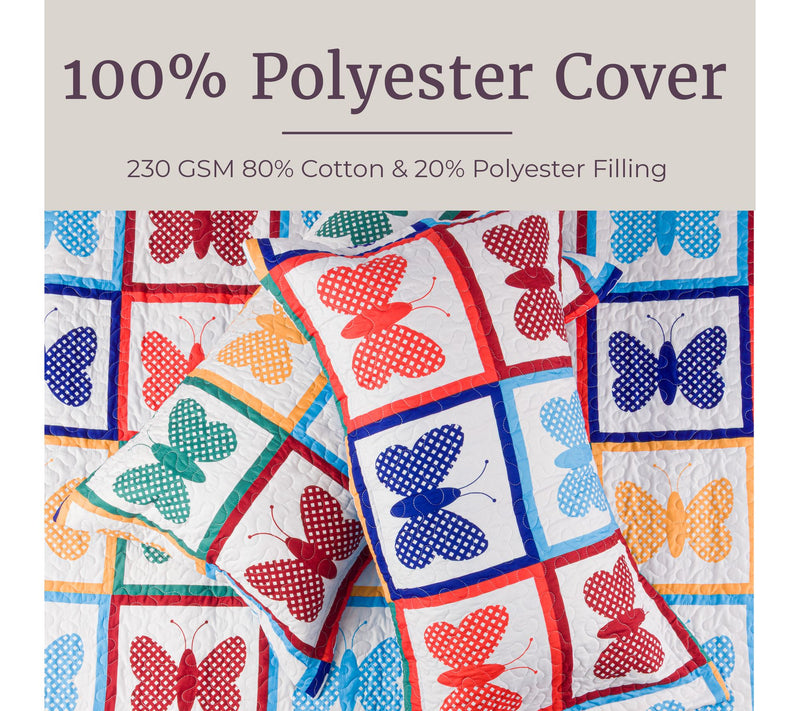 Lavish Home 3-Piece Queen Quilt Bedding Set Colorful Butterfly — View 2