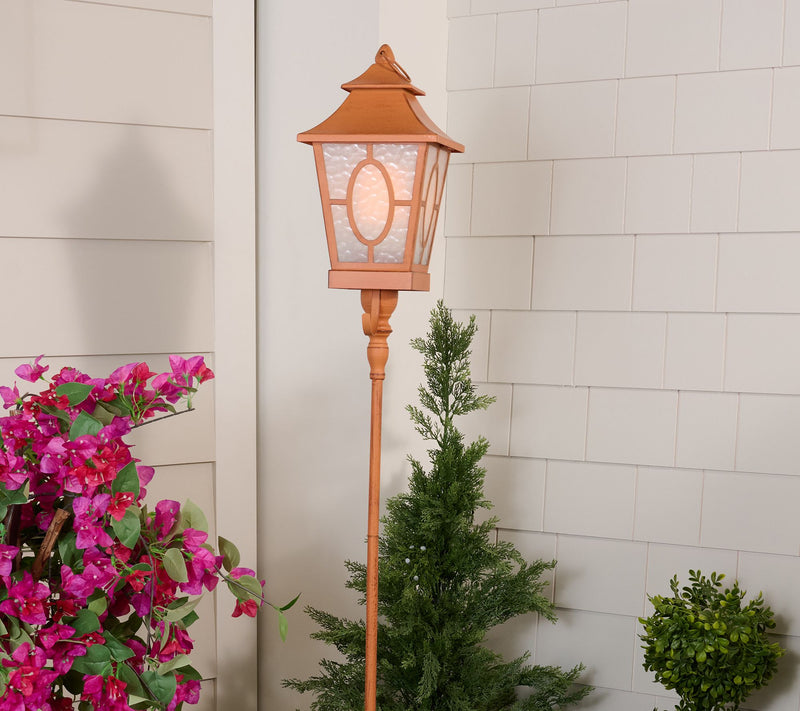"As Is" Flickering Flame Old World Lantern with Stake- Val — View 10