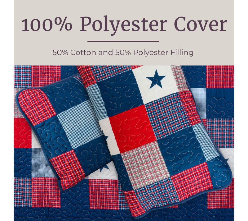 Lavish Home 3-Piece Caroline Patriotic Queen Quilt Set — View 3