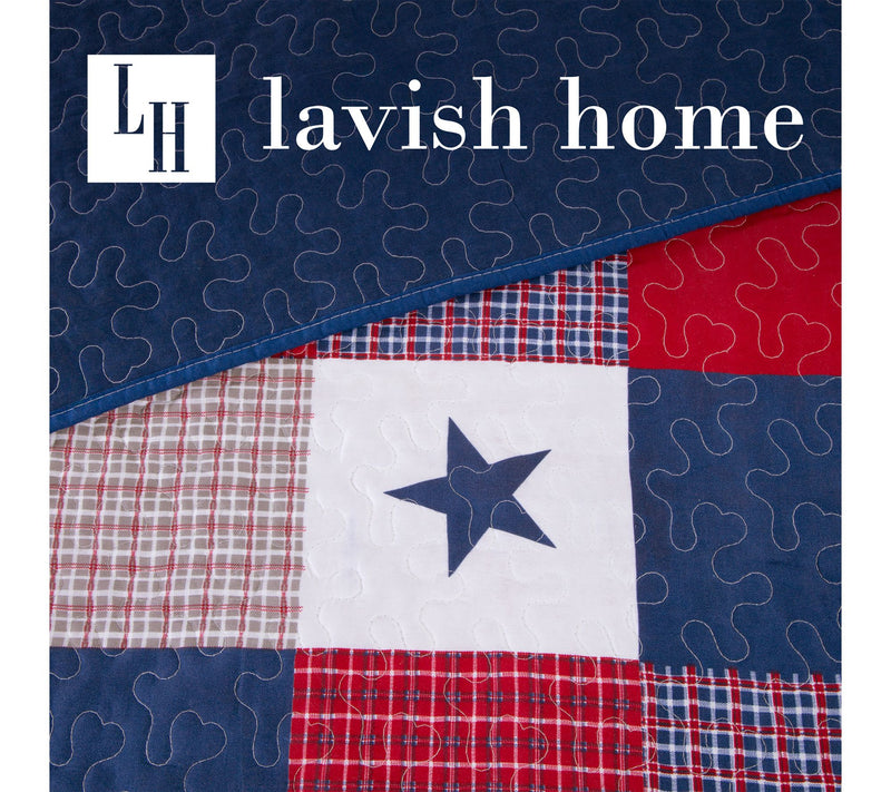 Lavish Home 3-Piece Caroline Patriotic King Quilt Set — View 7