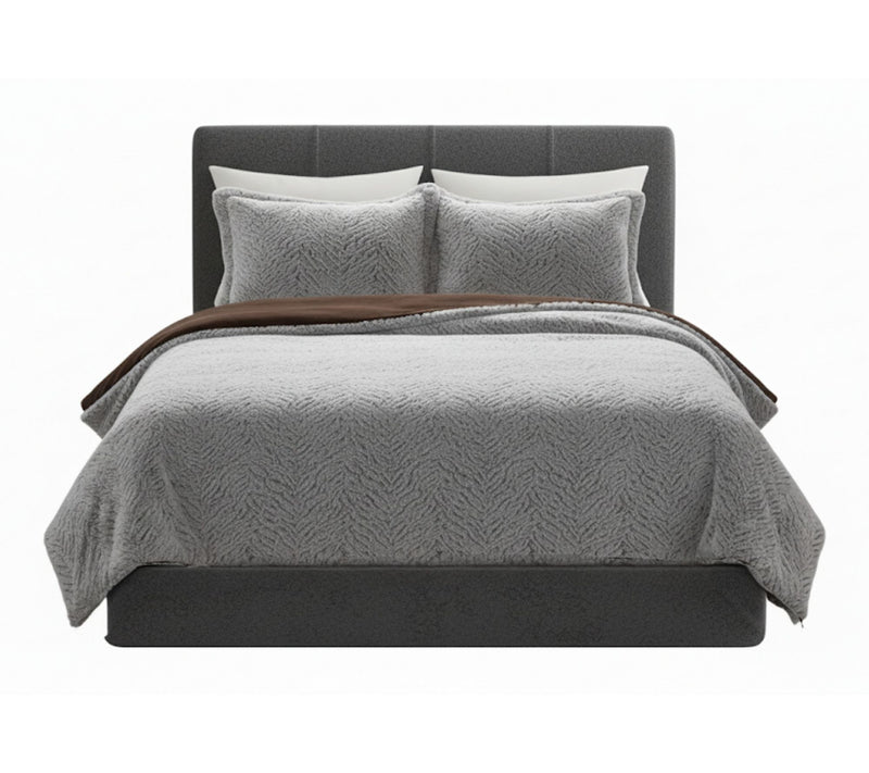 Lavish Home 3-Piece Mink-Style Faux Fur King Comforter Set — Main view