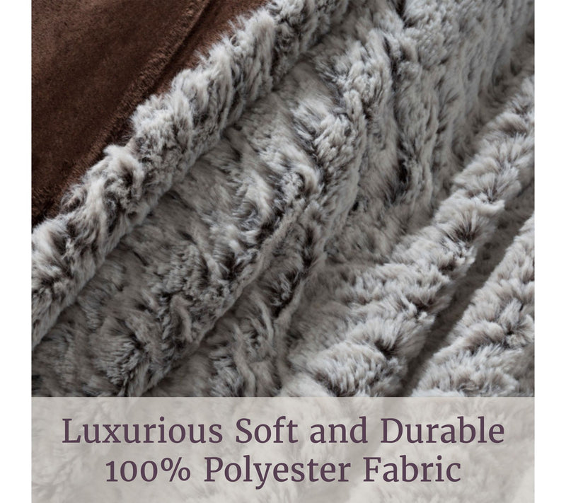 Lavish Home 3-Piece Mink-Style Faux Fur King Comforter Set — View 3