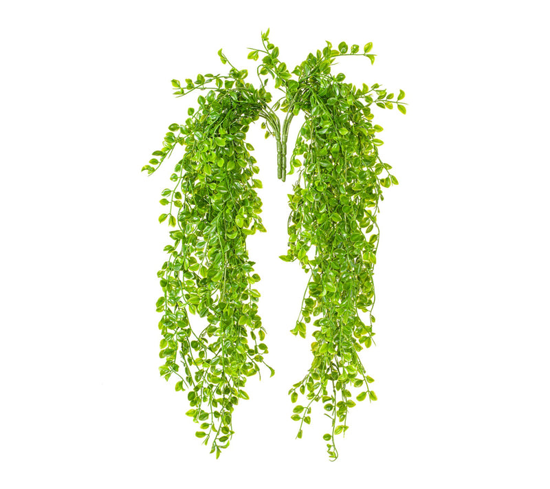 Vickerman 31" Green Mini Leaf Hanging Bush 2/pack UV — Main view