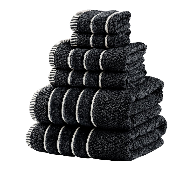 Lavish Home Luxury 6 PC Towel Set Rice Weave Egyptian Cotton — View 13