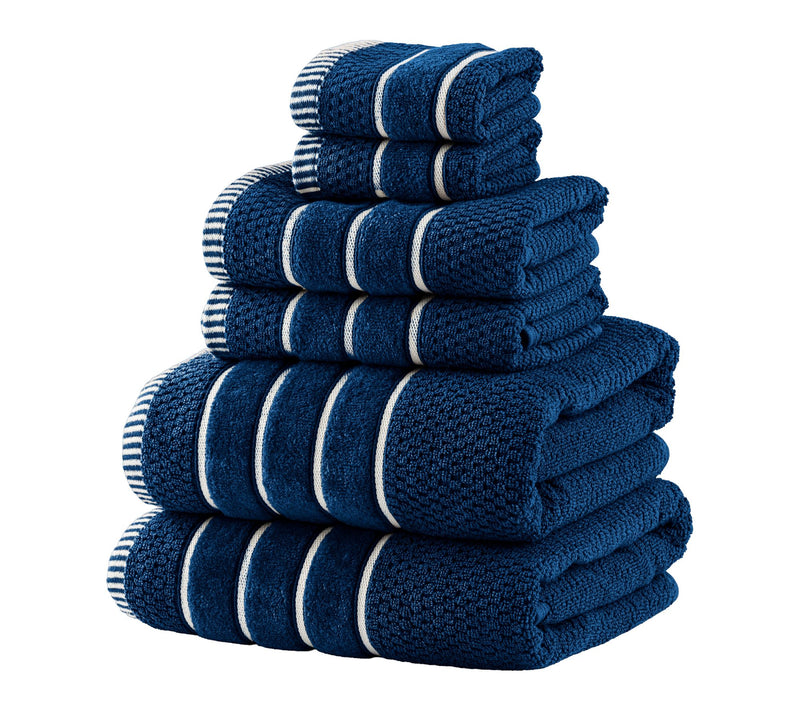 Lavish Home Luxury 6 PC Towel Set Rice Weave Egyptian Cotton — View 14