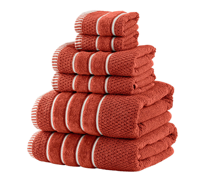 Lavish Home Luxury 6 PC Towel Set Rice Weave Egyptian Cotton — View 15