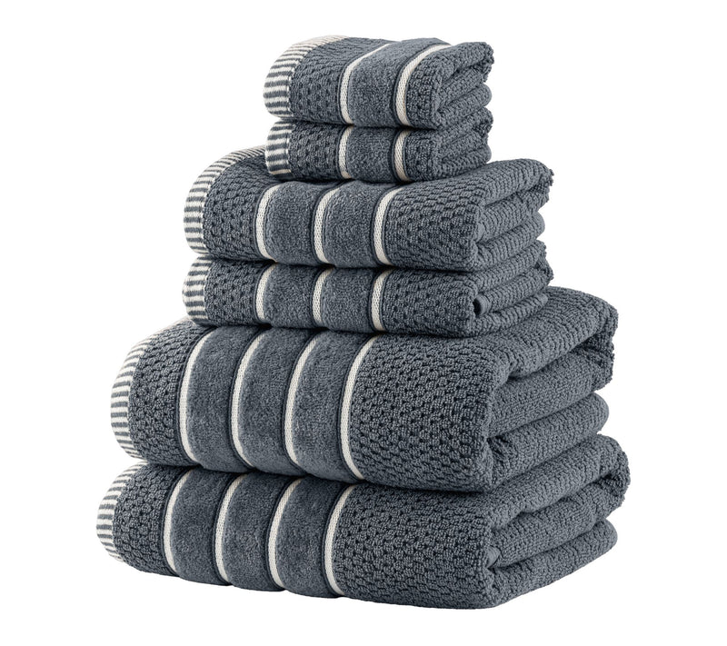 Lavish Home Luxury 6 PC Towel Set Rice Weave Egyptian Cotton — View 16