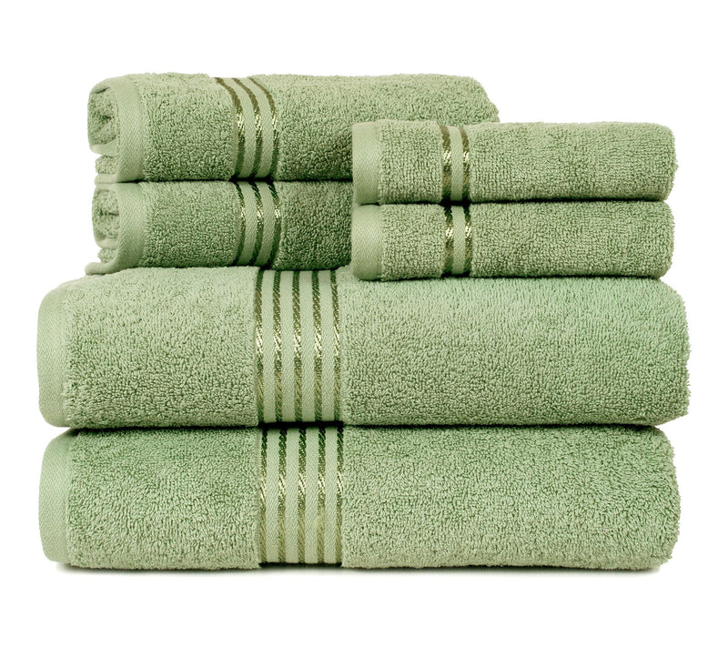 Lavish Home 6 P iece 100% Cotto n Bathroom Towe ls Set — View 20