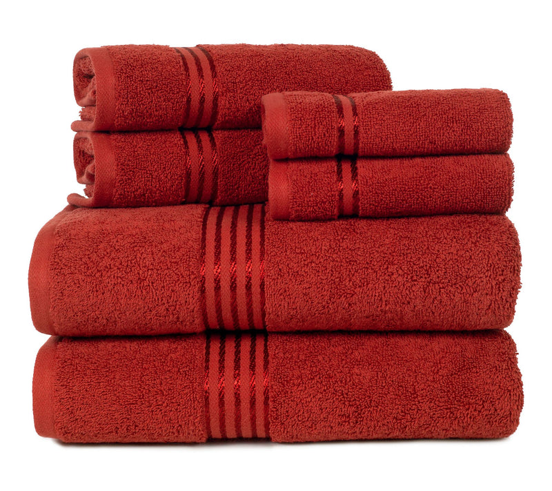 Lavish Home 6 P iece 100% Cotto n Bathroom Towe ls Set — View 27