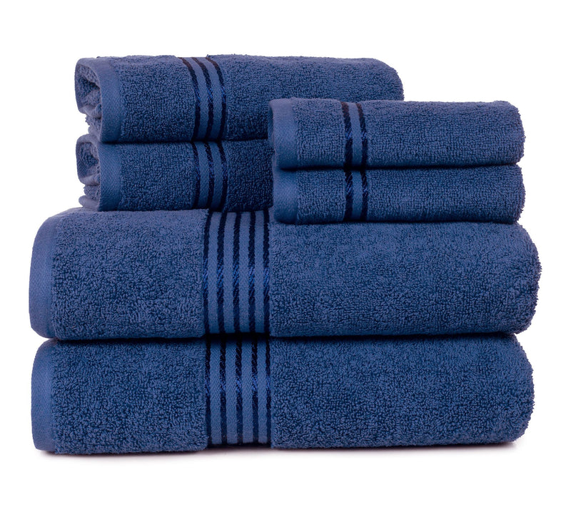 Lavish Home 6 P iece 100% Cotto n Bathroom Towe ls Set — View 28
