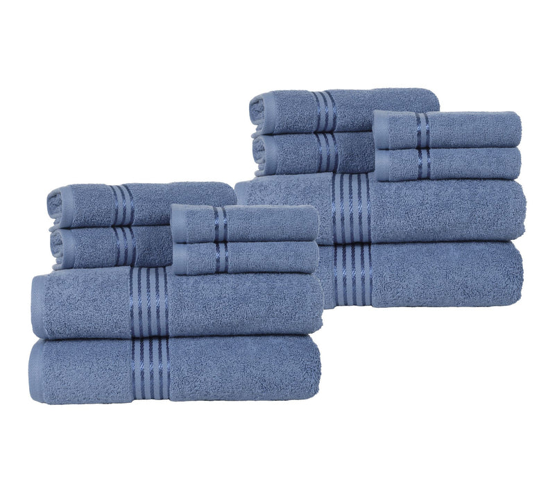 Lavish Home 12 Piece 100% Cotton Bathroom Towels Set — View 13