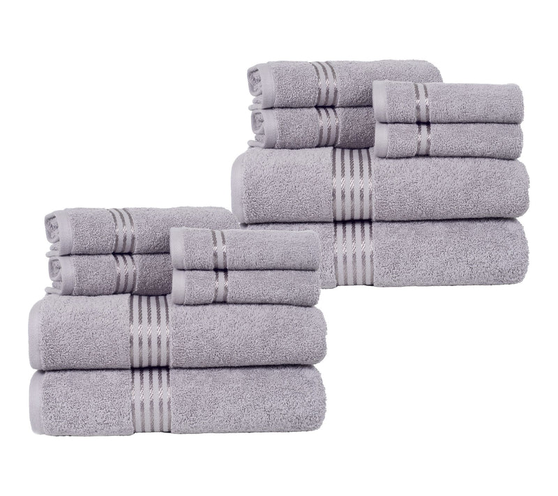 Lavish Home 12 Piece 100% Cotton Bathroom Towels Set — View 15