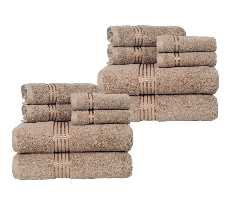 Lavish Home 12 Piece 100% Cotton Bathroom Towels Set — View 16