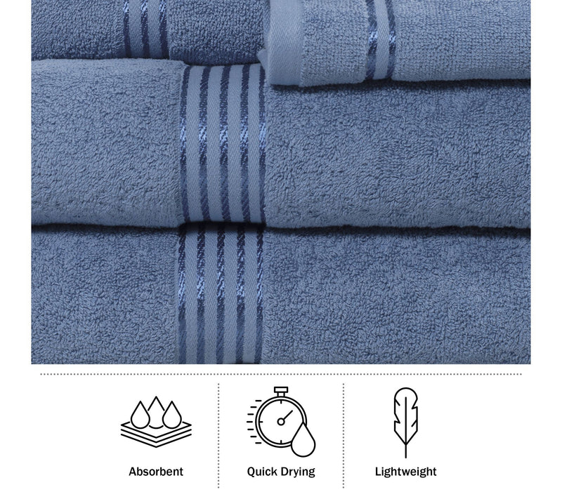 Lavish Home 12 Piece 100% Cotton Bathroom Towels Set — View 3
