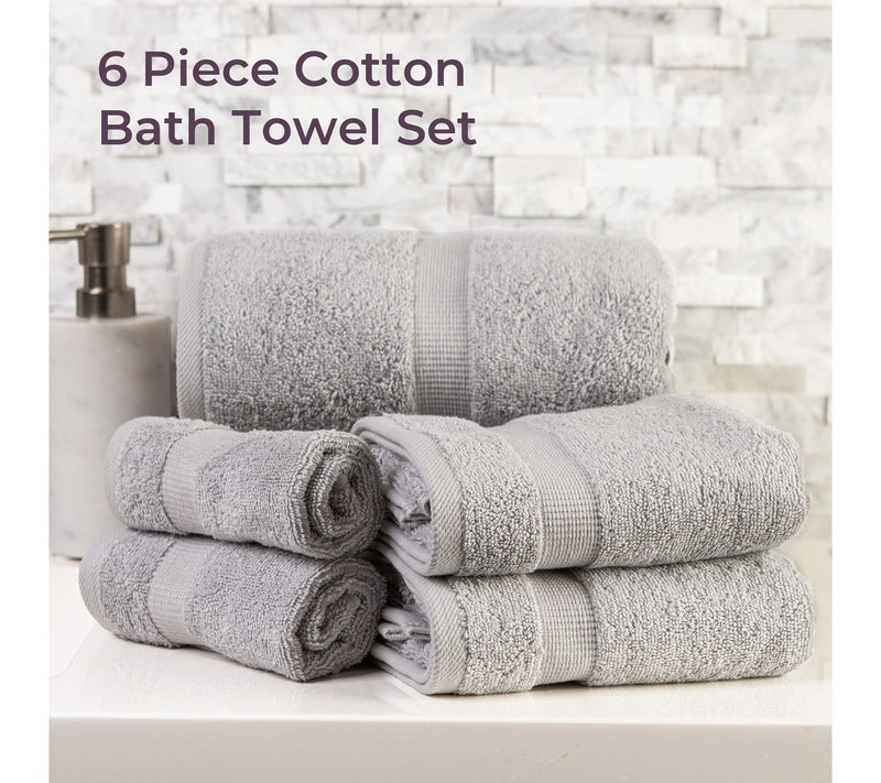 Lavish Home 6 Piece Towel Set Cotton Bathroom Soft & Absorbent — View 5