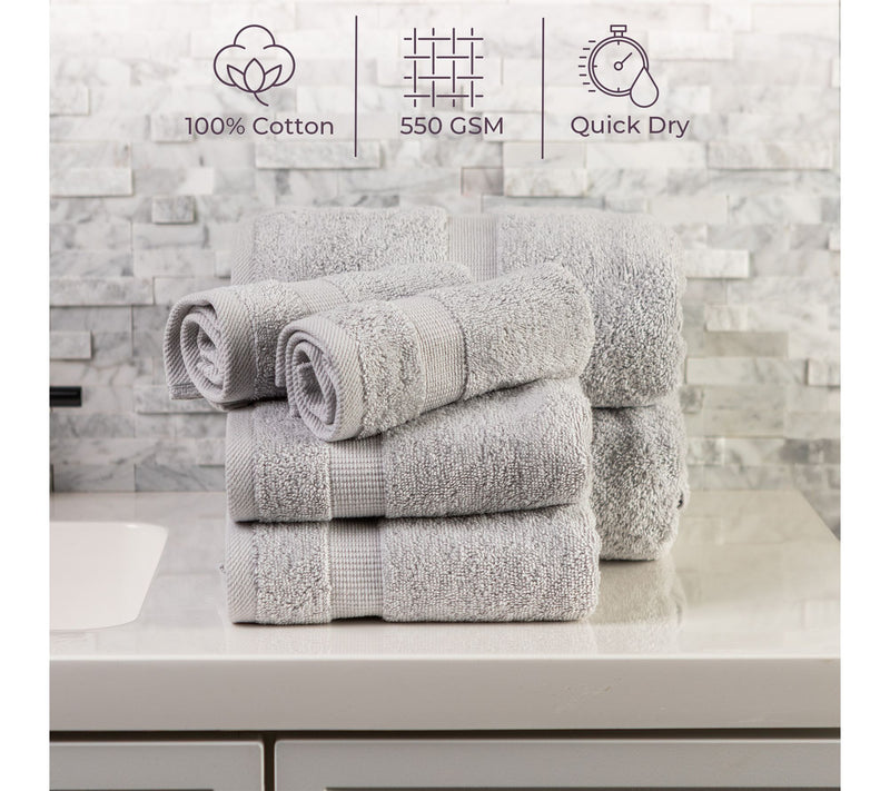 Lavish Home 6 Piece Towel Set Cotton Bathroom Soft & Absorbent — View 2