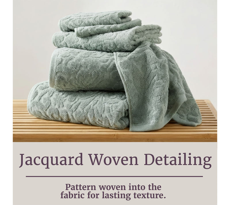 Lavish Home 6PC Jacquard Towel Set Cotton Bathroom Set — View 2