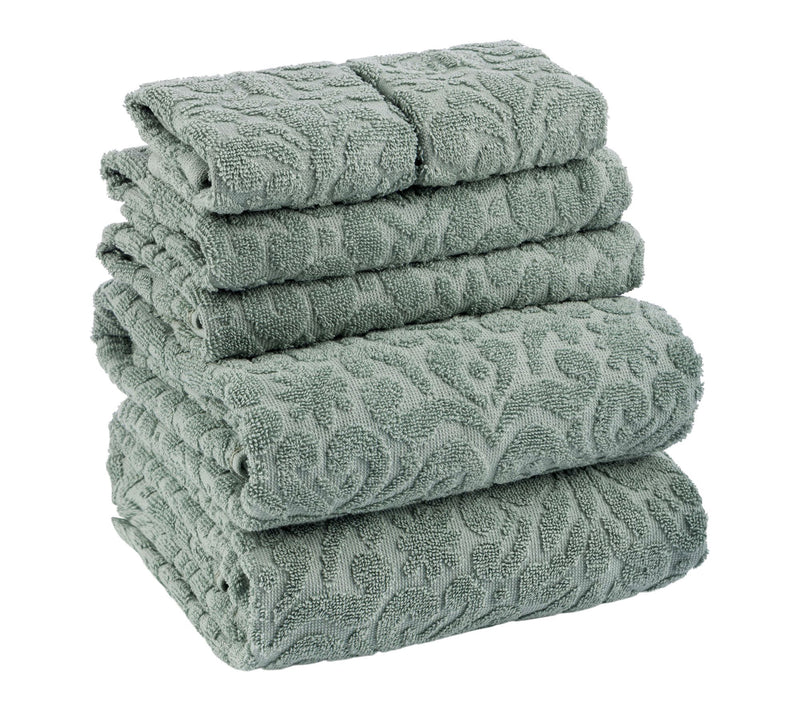 Lavish Home 6PC Jacquard Towel Set Cotton Bathroom Set — Main view