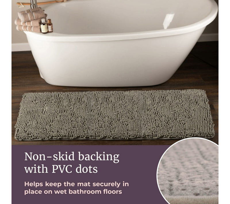 Lavish Home High-Pile Chenille Memory Foam Bathroom Rug — View 3