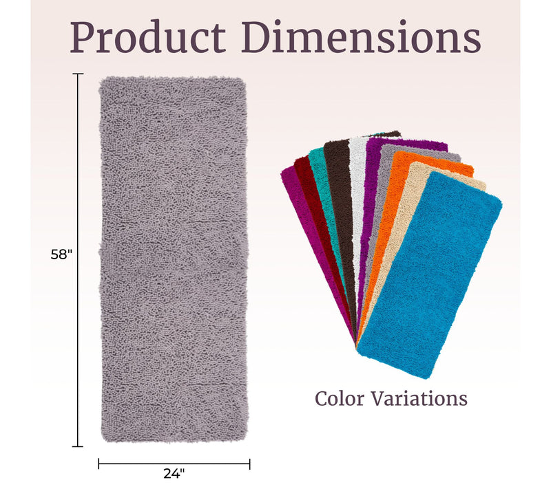 Lavish Home High-Pile Chenille Memory Foam Bathroom Rug — View 8