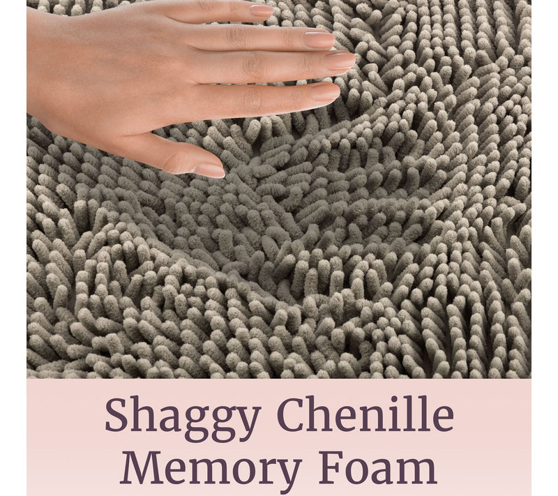 Lavish Home High-Pile Chenille Memory Foam Bathroom Rug — View 4