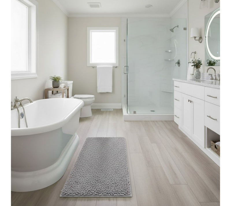 Lavish Home High-Pile Chenille Memory Foam Bathroom Rug — View 5