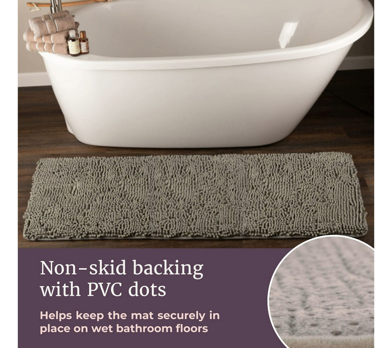 Lavish Home 2 PC High-Pile Chenille Memory FoamBathroom Rug — View 4