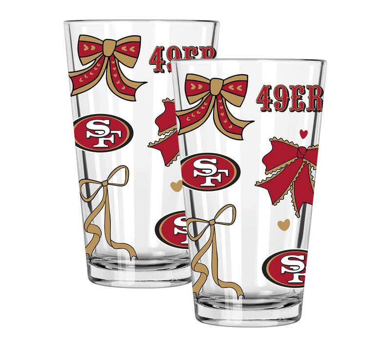 Memory Company NFL  2 pack 16oz Bow Pint Glass — View 4