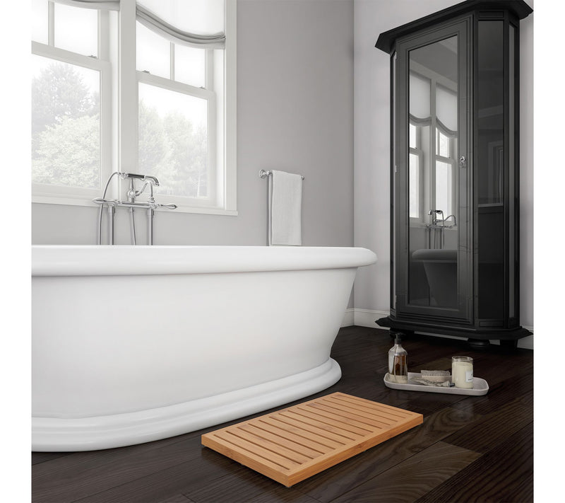 Lavish Home Bamboo Bathroom Mat Non-Slip Design — View 5