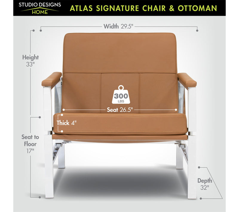 Studio Designs Home Atlas Signature Genuine Leather Chair Set — View 3